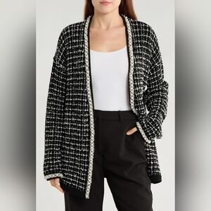 Alice + Olivia Bradford Beaded Open Front Cardigan M